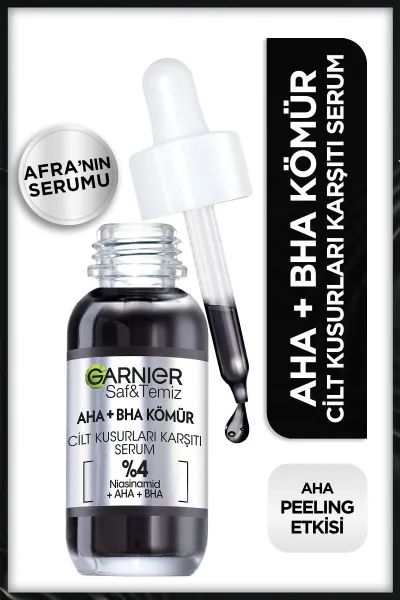 سرم AHA + BHA زغال لایه‌بردار و شفاف‌کننده گارنیر