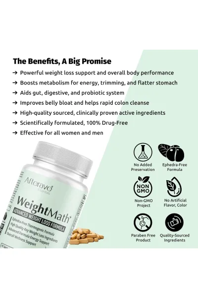  تصویر 1 : Afterave Essentials افترایو اسنشیال Weight math قرص لاغری آمریکایی  