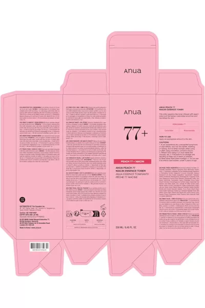  تصویر 7 : تونر اسنس نیاسینامید + هلو 77 آنوا Anua 