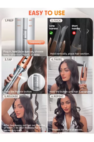  تصویر 2 : Sheglam شیگلم 32mm دستگاه کرلی مو اتوماتیک [ فر مو]  