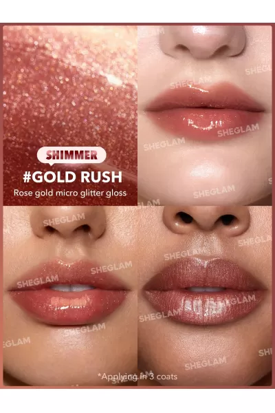  تصویر 1 : Sheglam شیگلم Gold Rush بالم لب شاین حجم دهنده (لیپ پلامپر) رنگ  