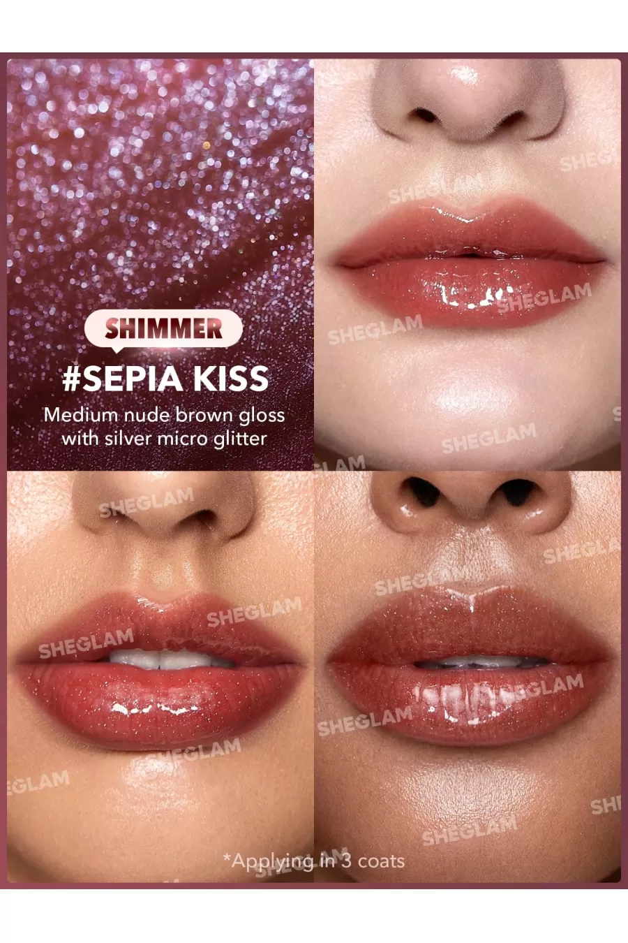 معرفی بالم لب شاین حجم دهنده (لیپ پلامپر) رنگ Sepia Kiss شیگلم Sheglam معرفی بالم لب شاین حجم دهنده (لیپ پلامپر) رنگ Sepia Kiss شیگلم Sheglam