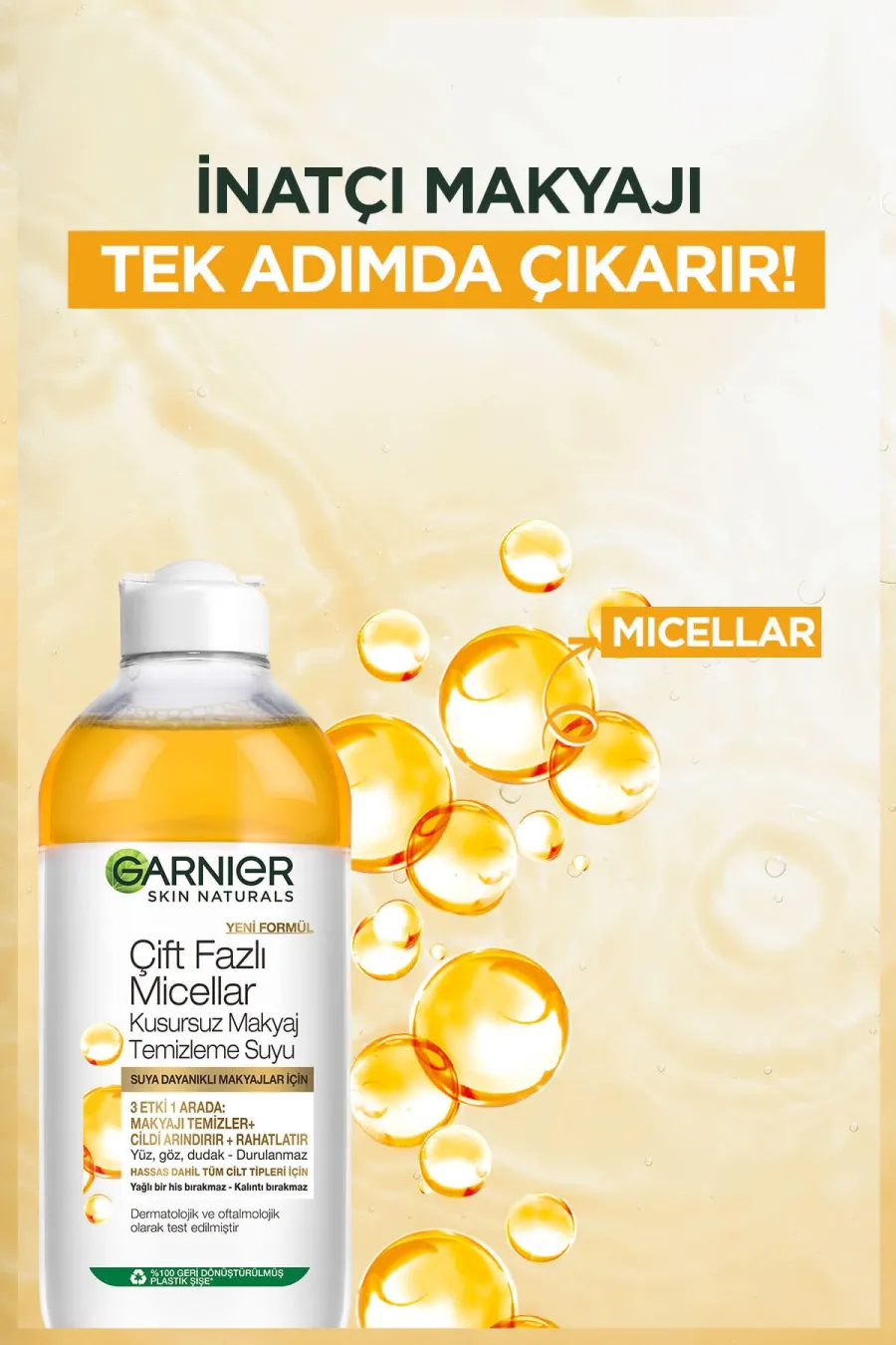 ویژگیهای میسلار واتر دو فاز گارنیر Garnier برای پاک کردن آرایش مقاوم ویژگیهای میسلار واتر دو فاز گارنیر Garnier برای پاک کردن آرایش مقاوم