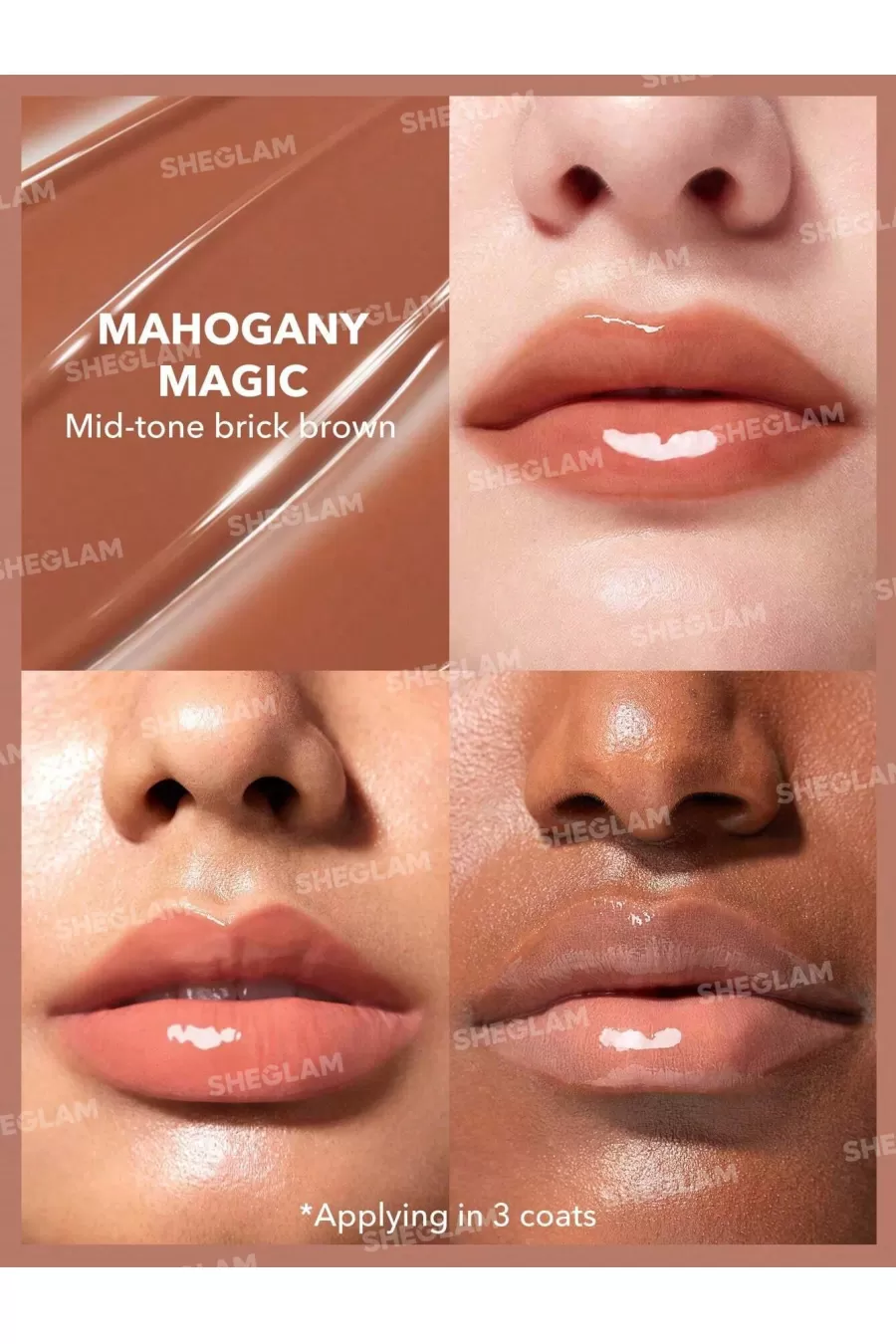 ویژگیهای بالم لب حجم دهنده (لیپ پلامپر) رنگ Mahogany Magic شیگلم Sheglam با رنگ قهوهای آجری ویژگیهای بالم لب حجم دهنده (لیپ پلامپر) رنگ Mahogany Magic شیگلم Sheglam با رنگ قهوهای آجری