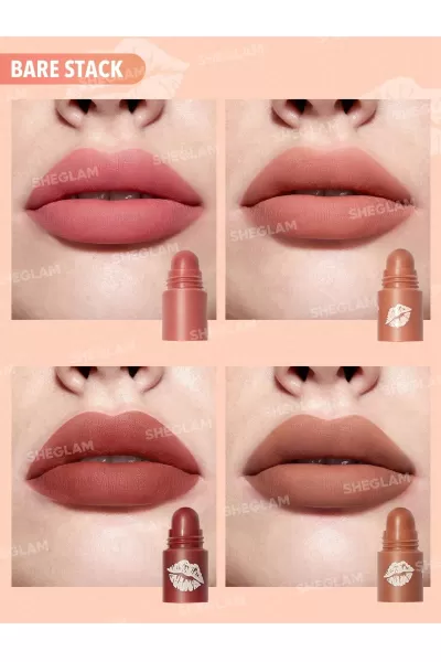  تصویر 1 : Sheglam شیگلم Bare Stack رژ لب ۴ در ۱ فشنگی رنگ  