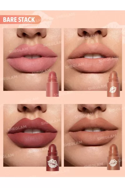  تصویر 2 : Sheglam شیگلم Bare Stack رژ لب ۴ در ۱ فشنگی رنگ  