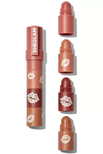 خرید و قیمت رژ لب ۴ در ۱ فشنگی رنگ Sheglam Bare Stack شیگلم اصل