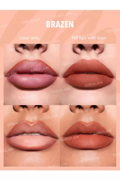  تصویر 2 : Sheglam شیگلم Au Naturel کیت مداد خط لب رنگ  