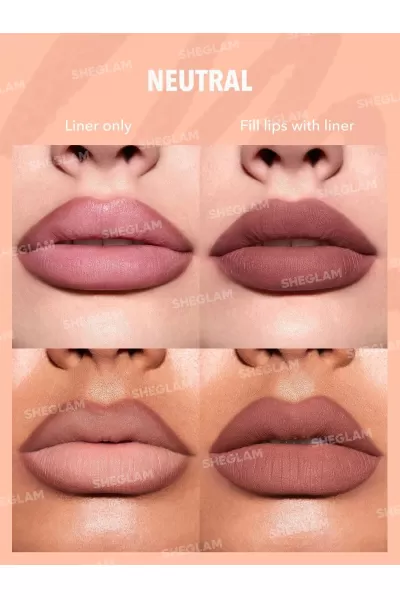  تصویر 3 : Sheglam شیگلم Au Naturel کیت مداد خط لب رنگ  
