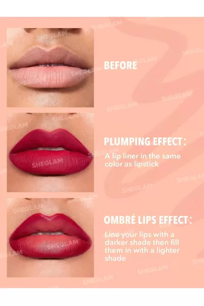  تصویر 5 : Sheglam شیگلم Au Naturel کیت مداد خط لب رنگ  