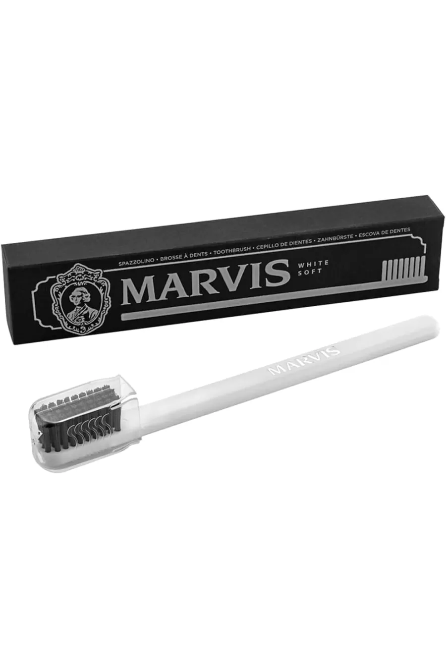نحوه استفاده از مسواک نرم مارویس Marvis با محافظ سری مسواک