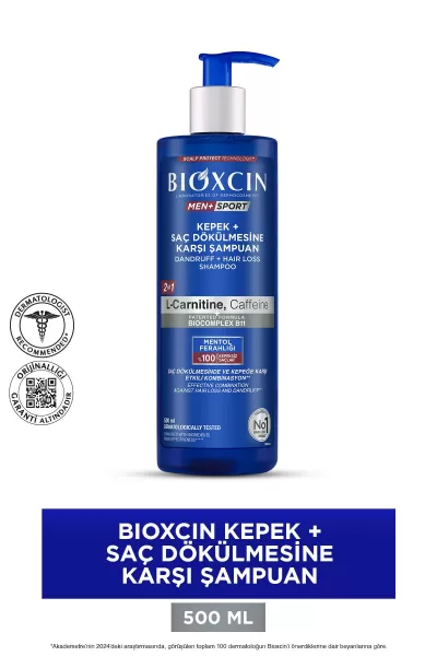  تصویر 1 : BIOXCIN بیوکسین  شامپو ضدشوره + ضدریزش کافئین آقایان  