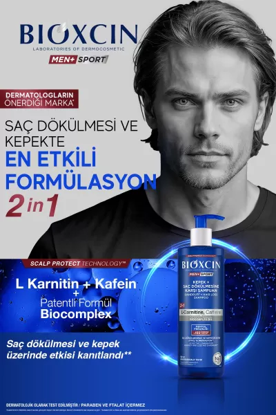  تصویر 2 : BIOXCIN بیوکسین  شامپو ضدشوره + ضدریزش کافئین آقایان  