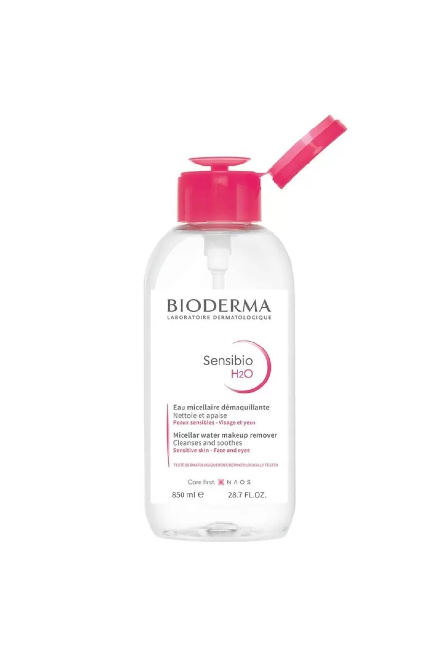 معرفی میسلار واتر پوست حساس با درب پمپی بیودرما Bioderma
