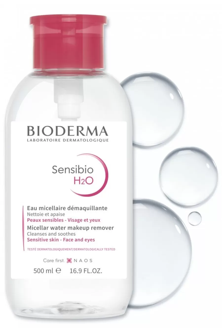 میسلار واتر پوست حساس با درب پمپی بیودرما Bioderma مناسب پوست‌های حساس