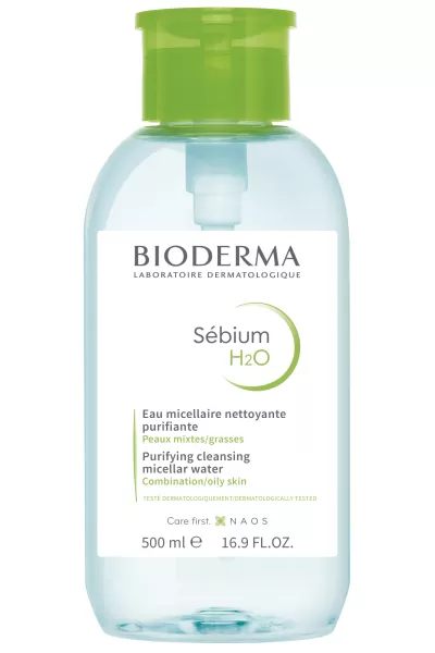 میسلار واتر پوست چرب و مختلط با درب پمپی Bioderma