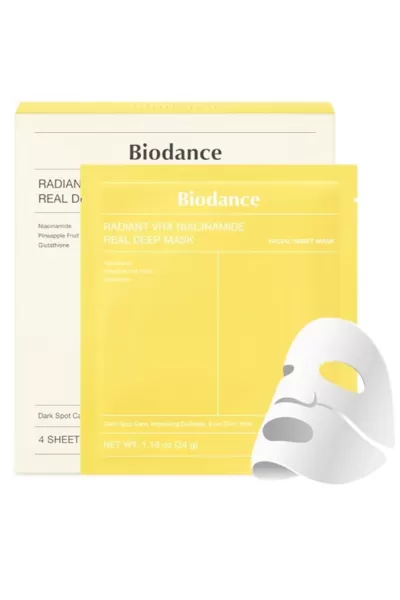 خرید و قیمت پک ۴ تایی ماسک نیاسینامید BioDance  بایودنس اصل