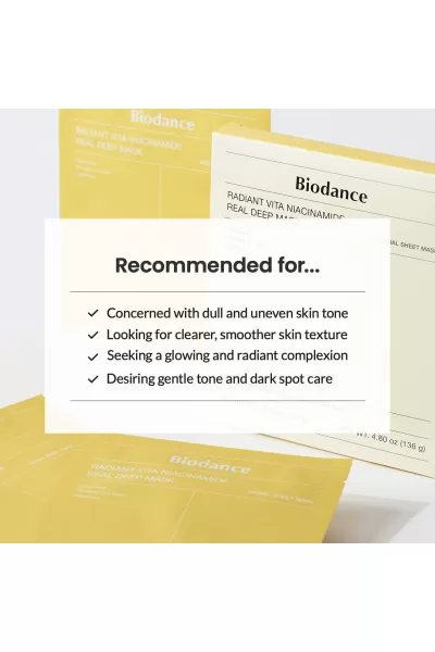  تصویر 9 : BioDance بایودنس  پک ۴ تایی ماسک نیاسینامید  