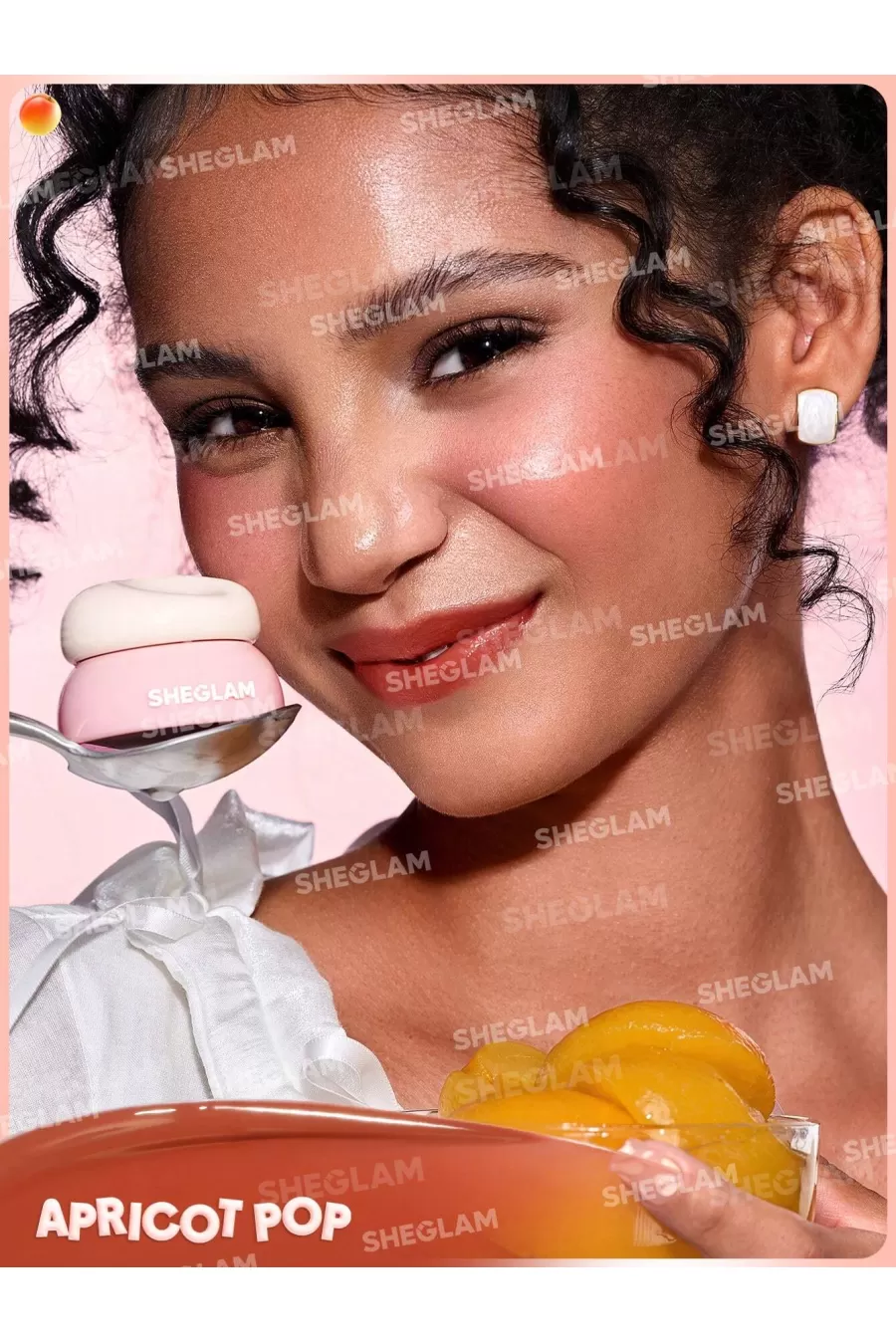 فرمول نرم و درخشان بالم لب مربایی رنگ Apricot Pop شیگلم Sheglam روی لب فرمول نرم و درخشان بالم لب مربایی رنگ Apricot Pop شیگلم Sheglam روی لب