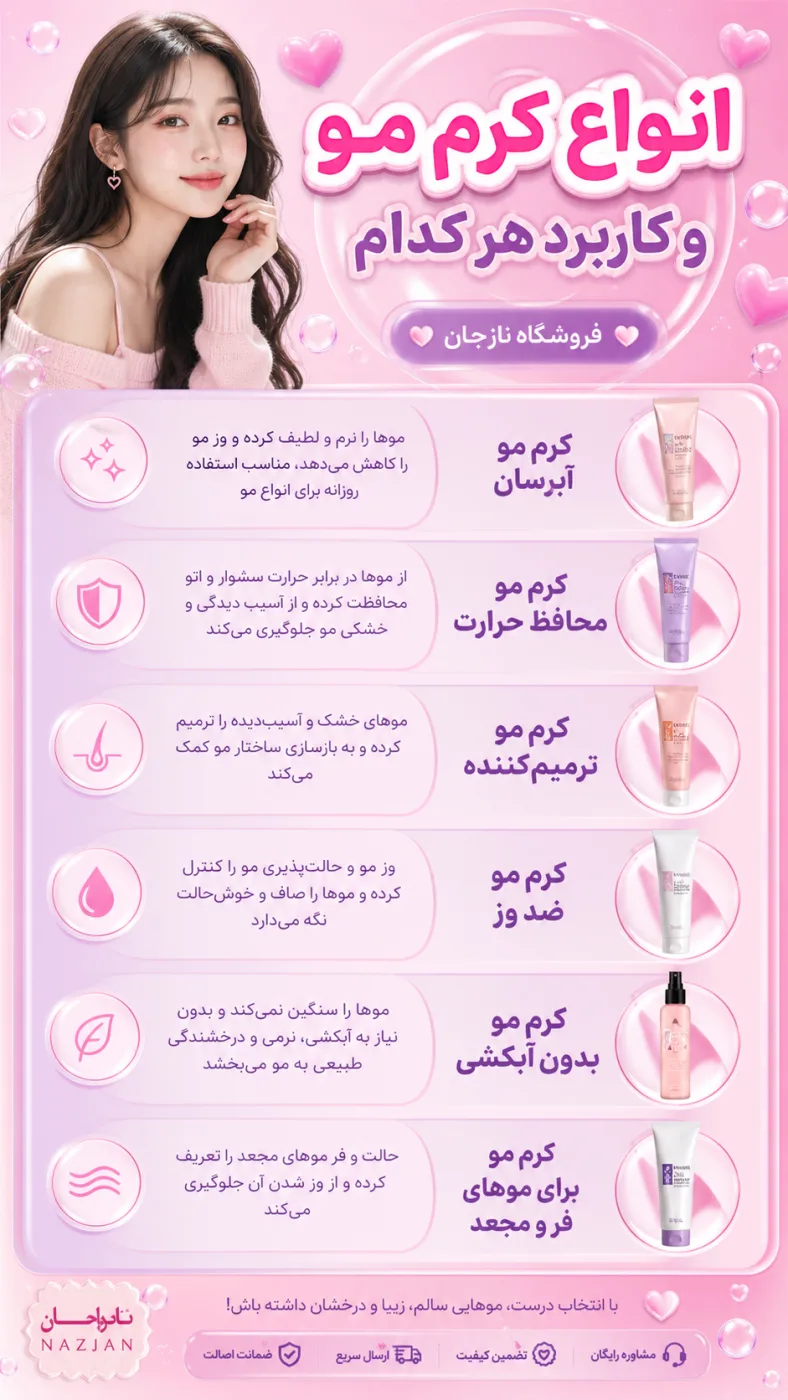 انواع کرم مو و کاربرد هر کدام