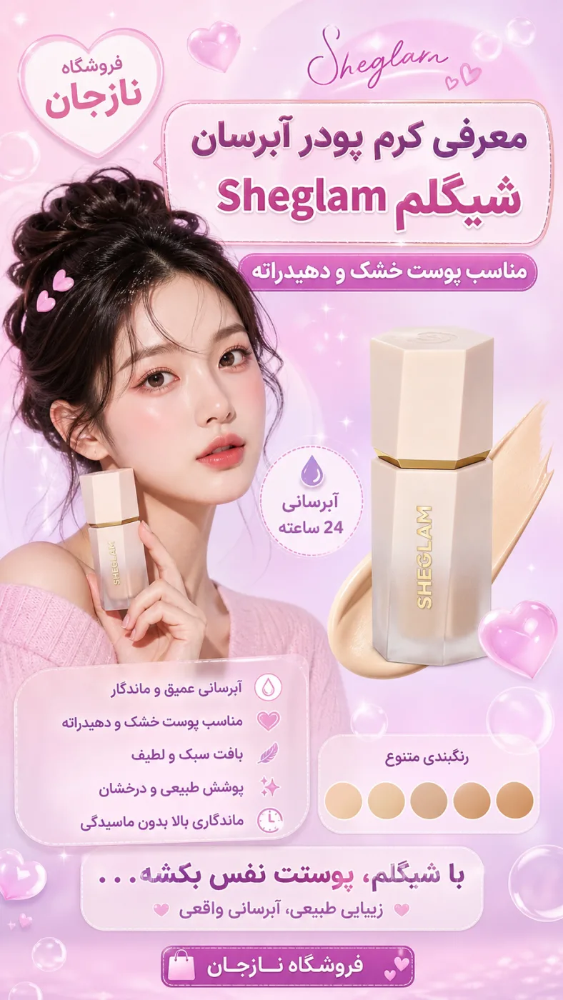 معرفی کرم پودر آبرسان شیگلم Sheglam مناسب پوست خشک و دهیدراته