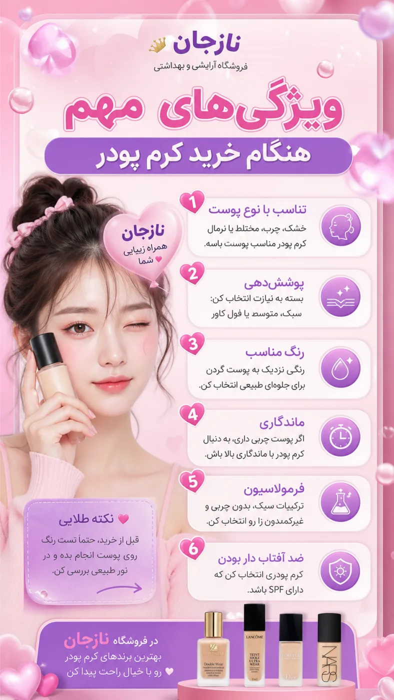 ویژگی‌های مهم هنگام خرید کرم پودر