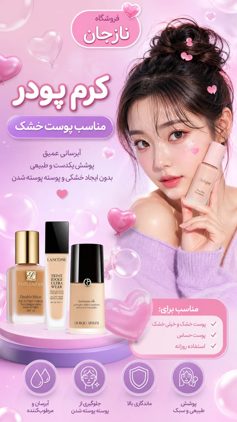 کرم پودر مناسب پوست خشک