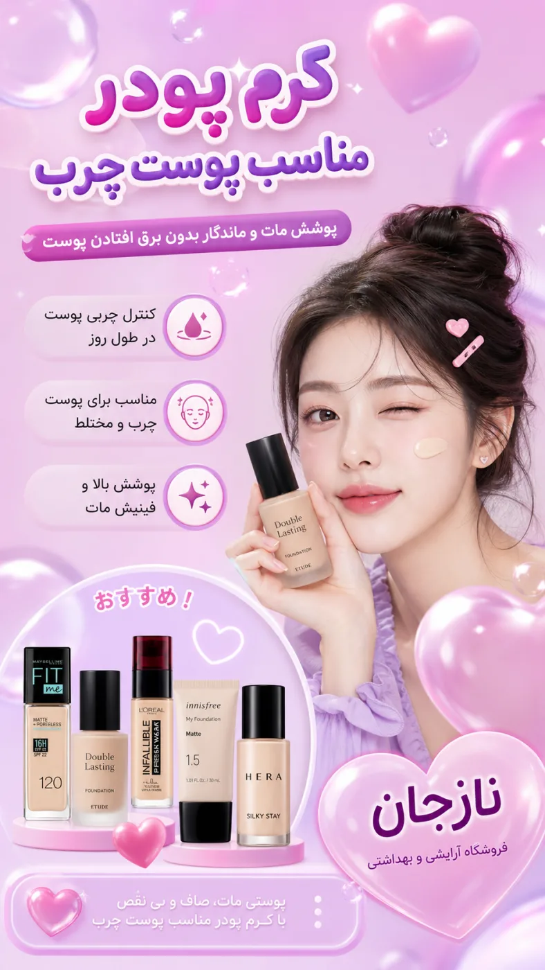 کرم پودر مناسب پوست چرب