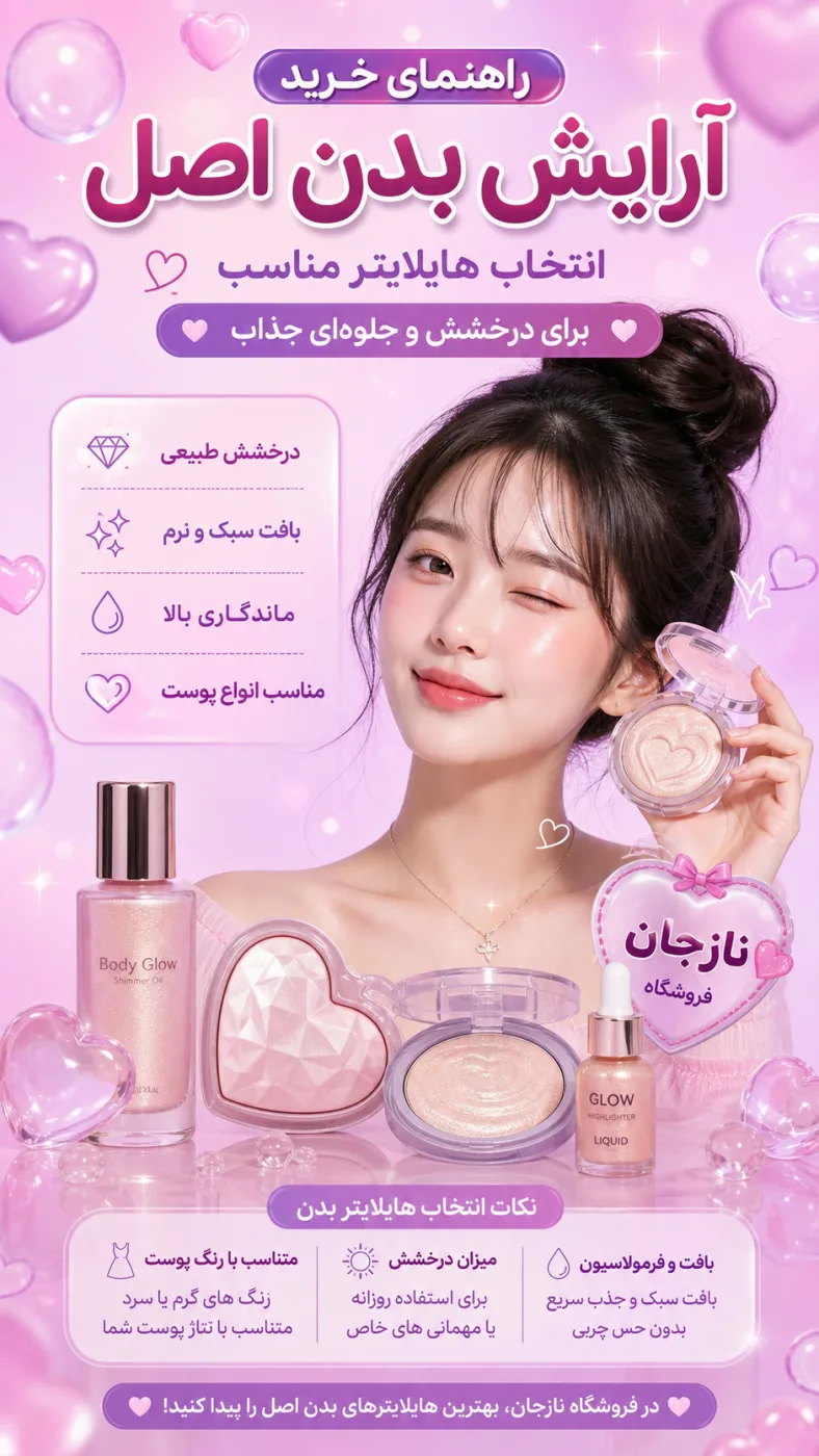 راهنمای خرید آرایش بدن اصل؛ انتخاب هایلایتر مناسب برای درخشش و جلوه‌ای جذاب