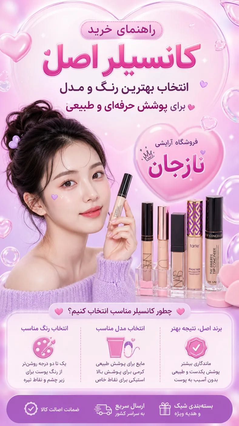 راهنمای خرید کانسیلر اصل؛ انتخاب بهترین رنگ و مدل برای پوشش حرفه‌ای و طبیعی
