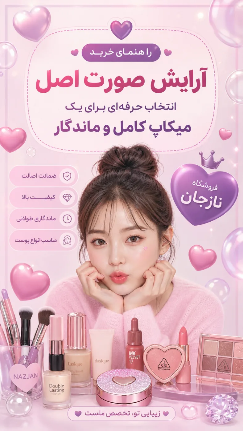 راهنمای خرید آرایش صورت اصل؛ انتخاب حرفه‌ای برای یک میکاپ کامل و ماندگار