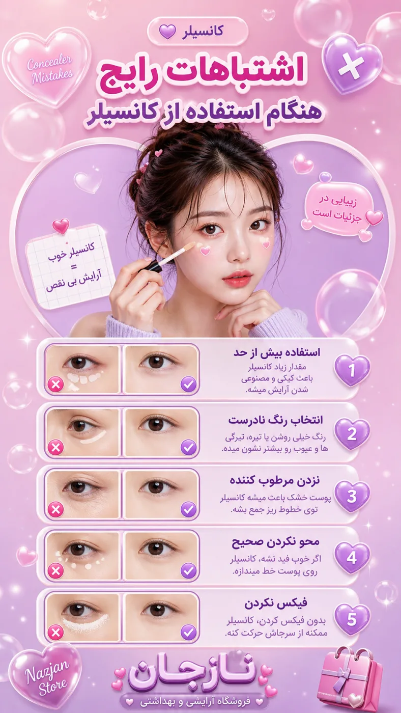 اشتباهات رایج هنگام استفاده از کانسیلر