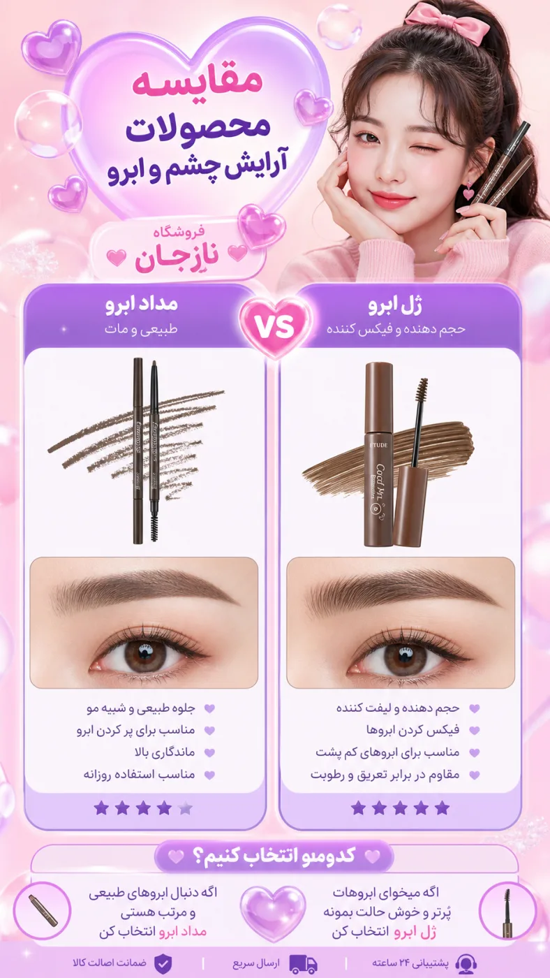 مقایسه محصولات آرایش چشم و ابرو