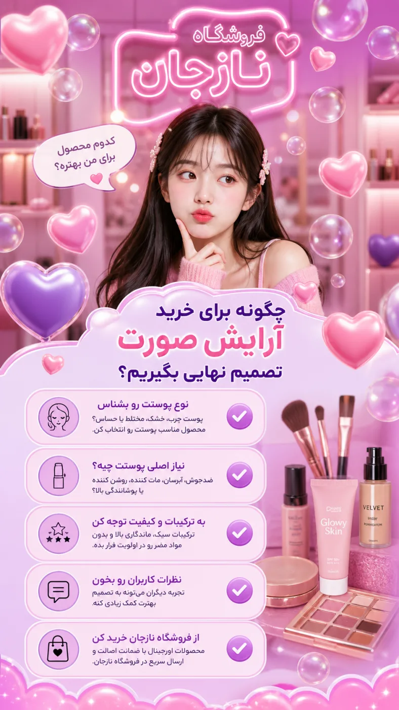 چگونه برای خرید آرایش صورت تصمیم نهایی بگیریم؟