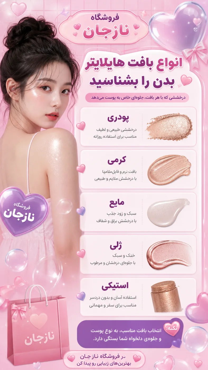 انواع بافت هایلایتر بدن را بشناسید